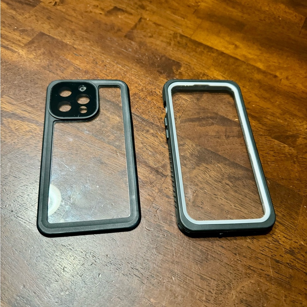 CaseBus iPhone 13 Pro Waterproof Phone Case - Black and Clear